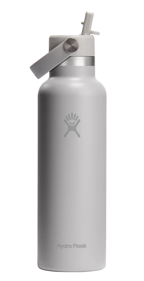 Trinkflasche Standard Flex Deckel m. Strohhalm 620ml birch