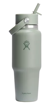 Trinkflasche Travel Wide Flex Deckel Strohhalm 945ml agave