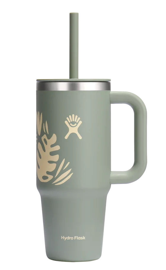 Reisebecher mit Trinkhalm 710ml botanical bliss agave
