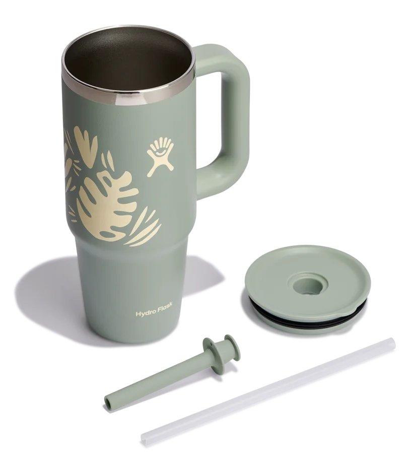 Reisebecher mit Trinkhalm 710ml botanical bliss agave