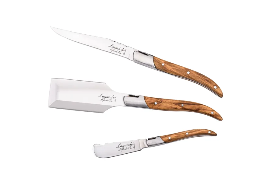 3tlg. Charcuterie Set Olivenholz
