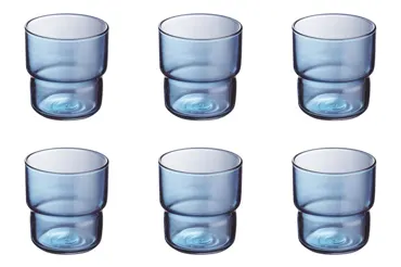 6er Set Log Brush OF Becher Blue Jean 0.22lt D7.3cm H7.9cm