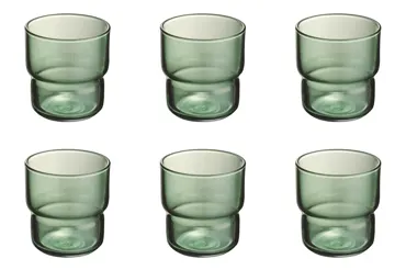 6er Set Log Brush OF Becher Dark Green 0.22lt D7.3cm H7.9cm