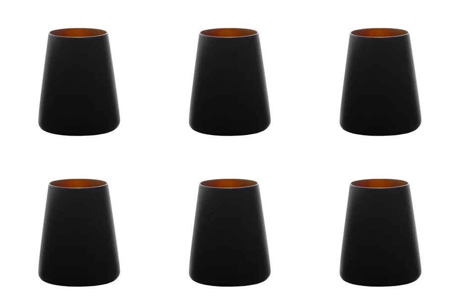 6er Set Elements Power Becher 380ml schwarz/bronze