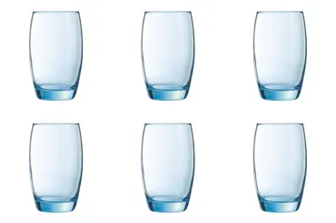 6er Set Salto eisblau Wasserglas 0.35lt D7.6cm H12.1cm