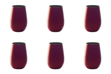 6er Set Elements Becher 465ml rot/schwarz