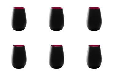 6er Set Elements Becher 465ml schwarz/rot