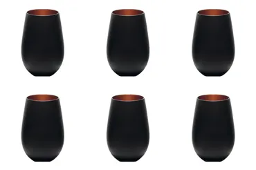 6er Set Elements Becher 465ml schwarz/bronze