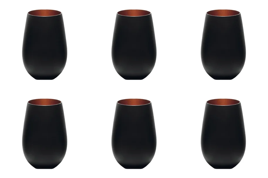 6er Set Elements Becher 465ml schwarz/bronze