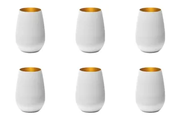 6er Set Elements Becher 465ml weiss/bronze