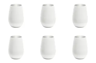 6er Set Elements Becher 465ml weiss/silber