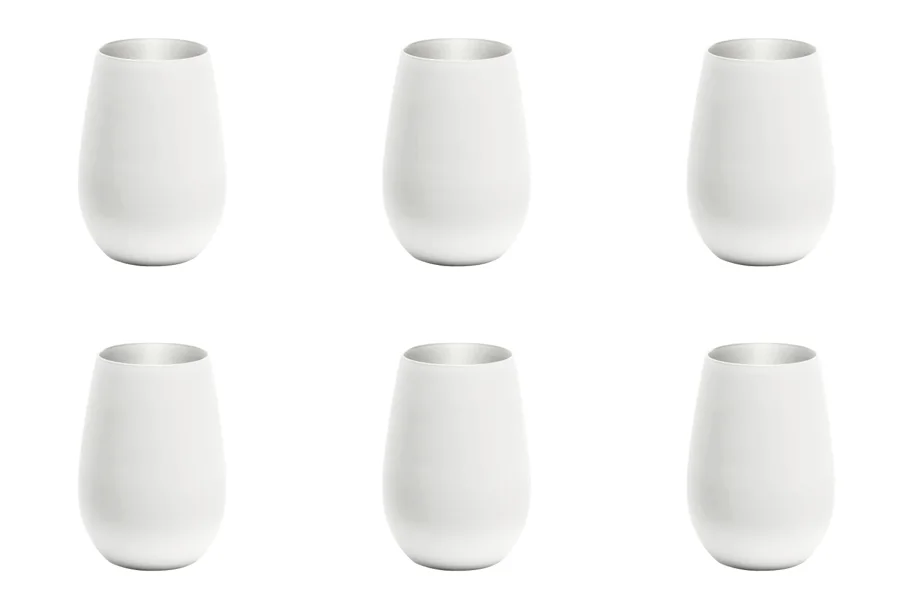 6er Set Elements Becher 465ml weiss/silber