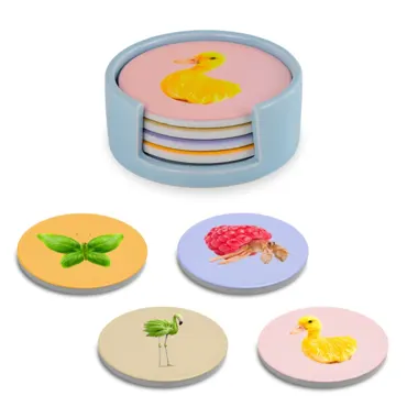 4er Set Untersetzter assortiert