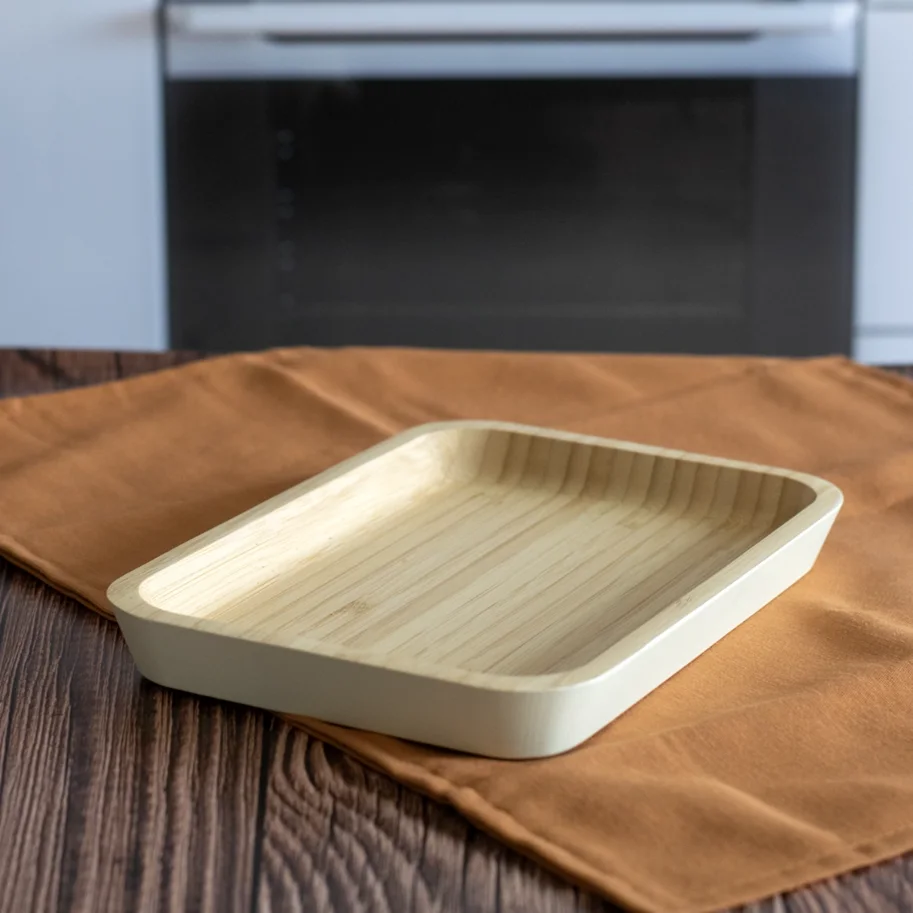 Serviertablett 22x15cm cream Bambus