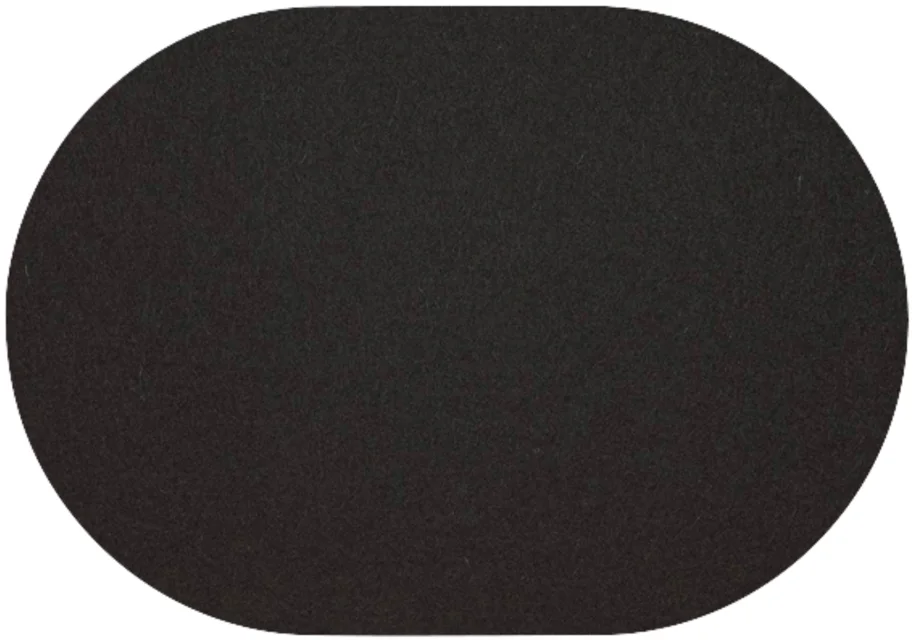 Wollfilz Tischset Schwarz oval 34x42cm