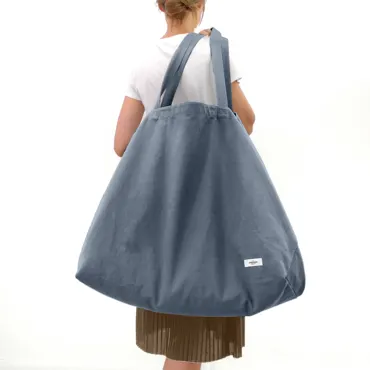 Big Long Tasche 35x45x90cm grey blue Biobaumwolle