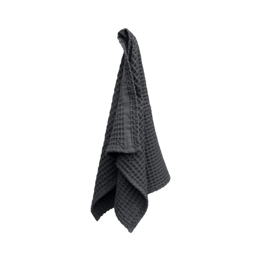 Big Waffle Handtuch 50x75cm dark grey Biobaumwolle