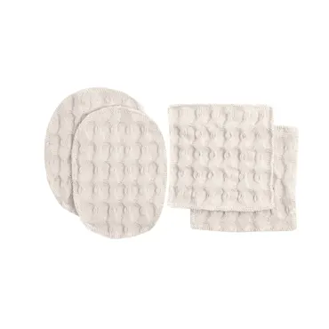 Big Waffle 4er Set Makeup Pads 8x8cm stone Biobaumwolle