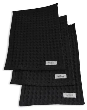 Big Waffle 3er Set Waschlappen 24x40cm dark grey Biobaumw.