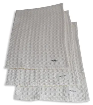 Big Waffle 3er Set Waschlappen 24x40cm natural white
