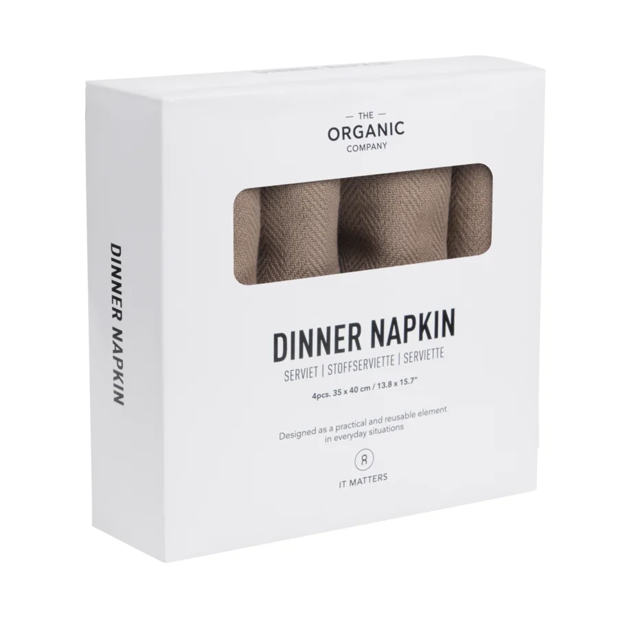 Dinner 4er Set Stoffserviette 35x40cm clay Biobaumwolle