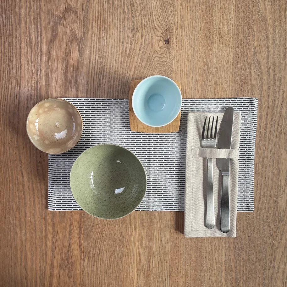 Everyday 4er Set Stoffserviette 20x20cm stone Biobaumwolle