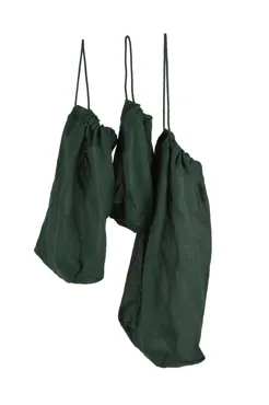 Food bag 3er Set Beutel dark green Biobaumwolle