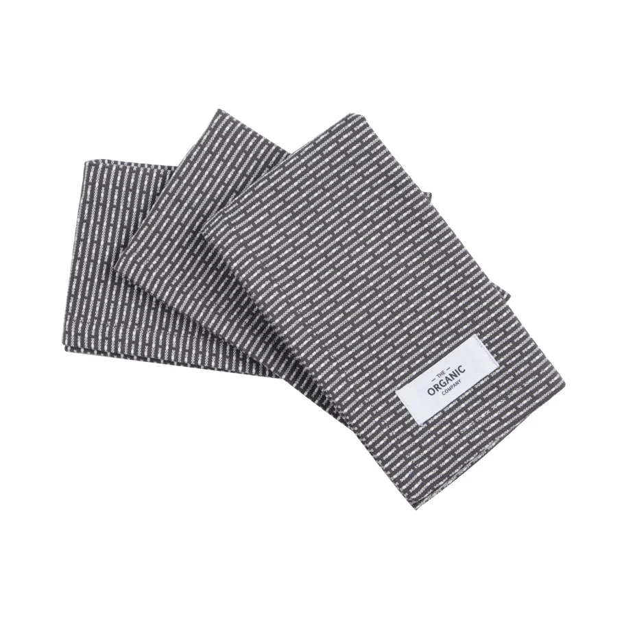 3er Set Spültuch 30x35cm evening grey Biobaumwolle