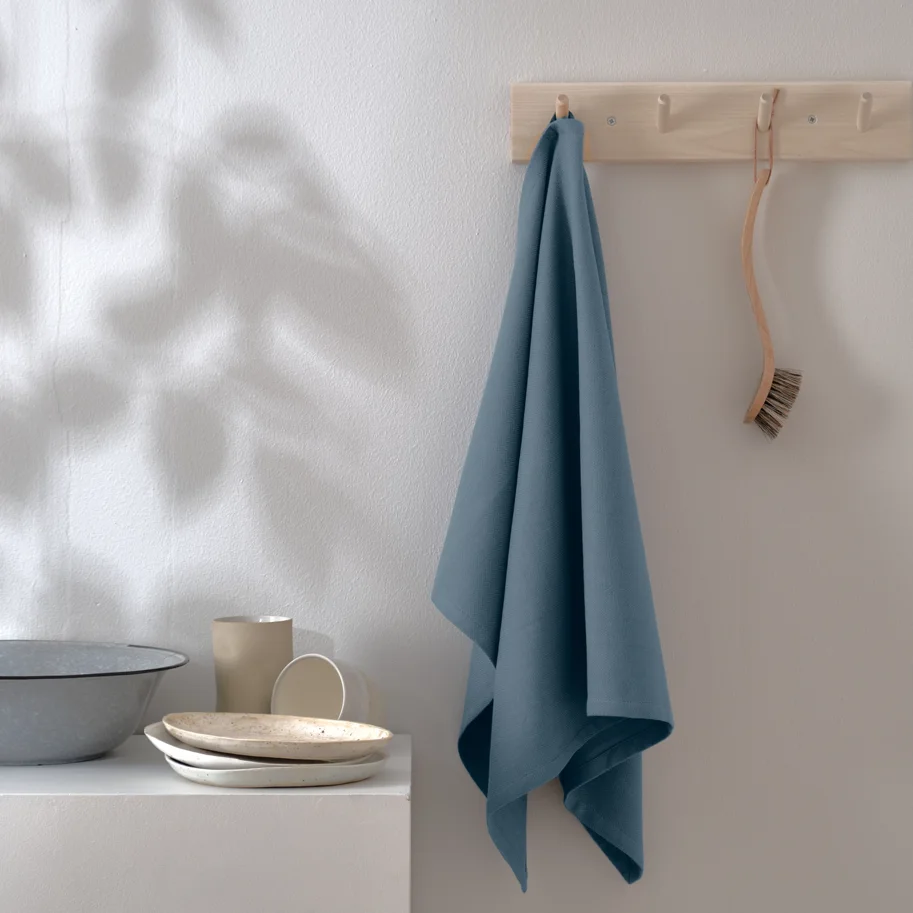Geschirrtuch 53x86cm grey blue Biobaumwolle
