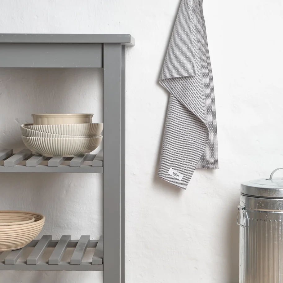 Geschirrtuch klein 35x60cm morning grey Biobaumwolle