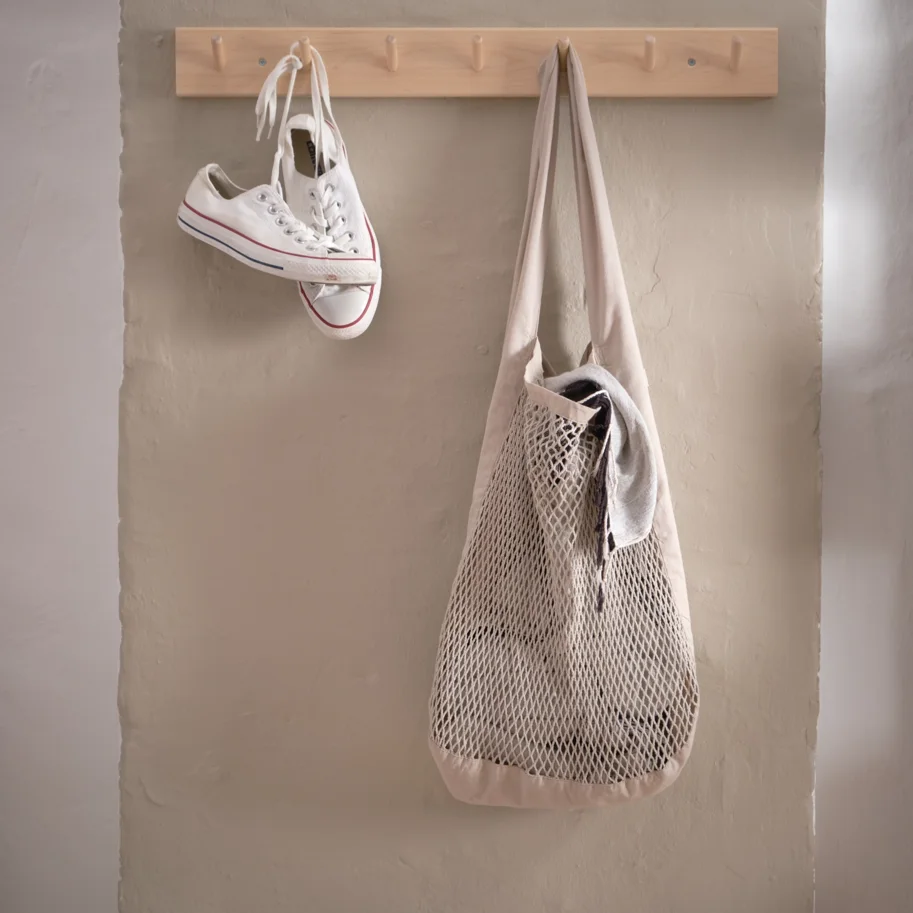 Net shoulder Tasche 44x15x45cm stone Biobaumwolle