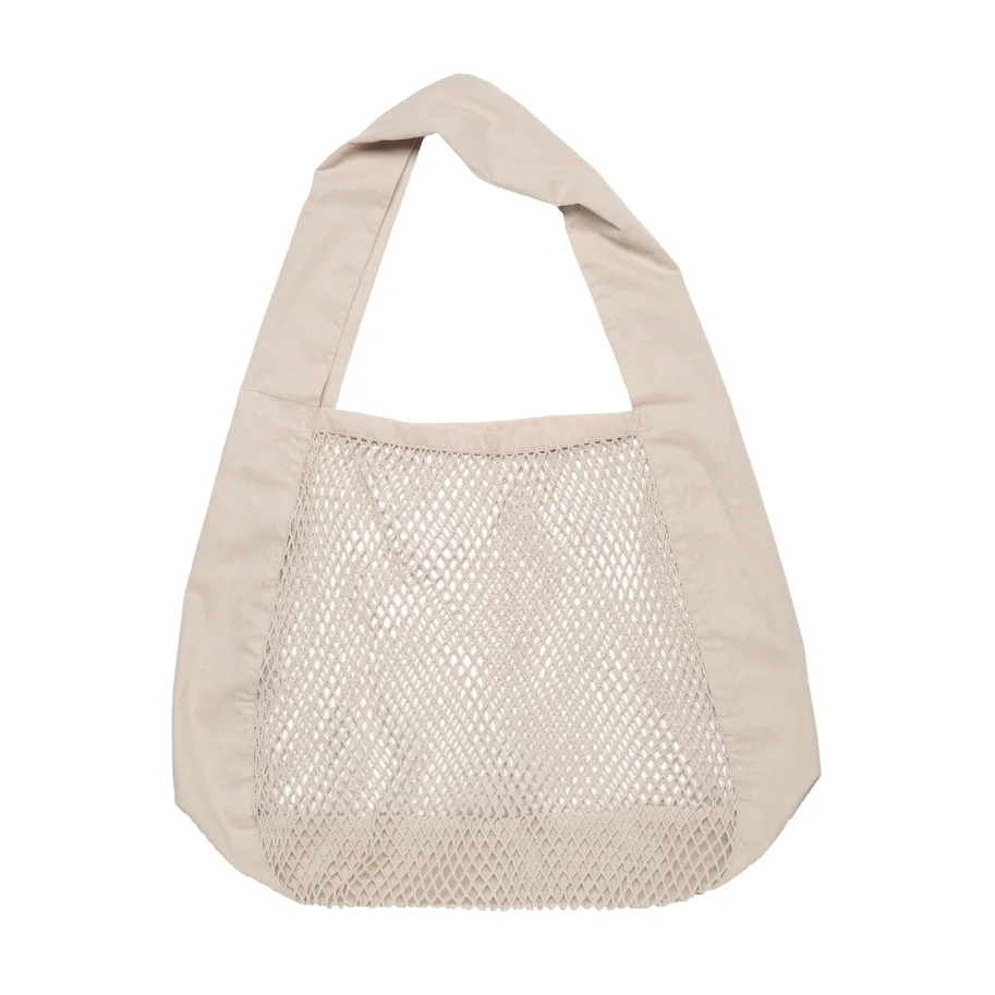 Net shoulder Tasche 44x15x45cm stone Biobaumwolle