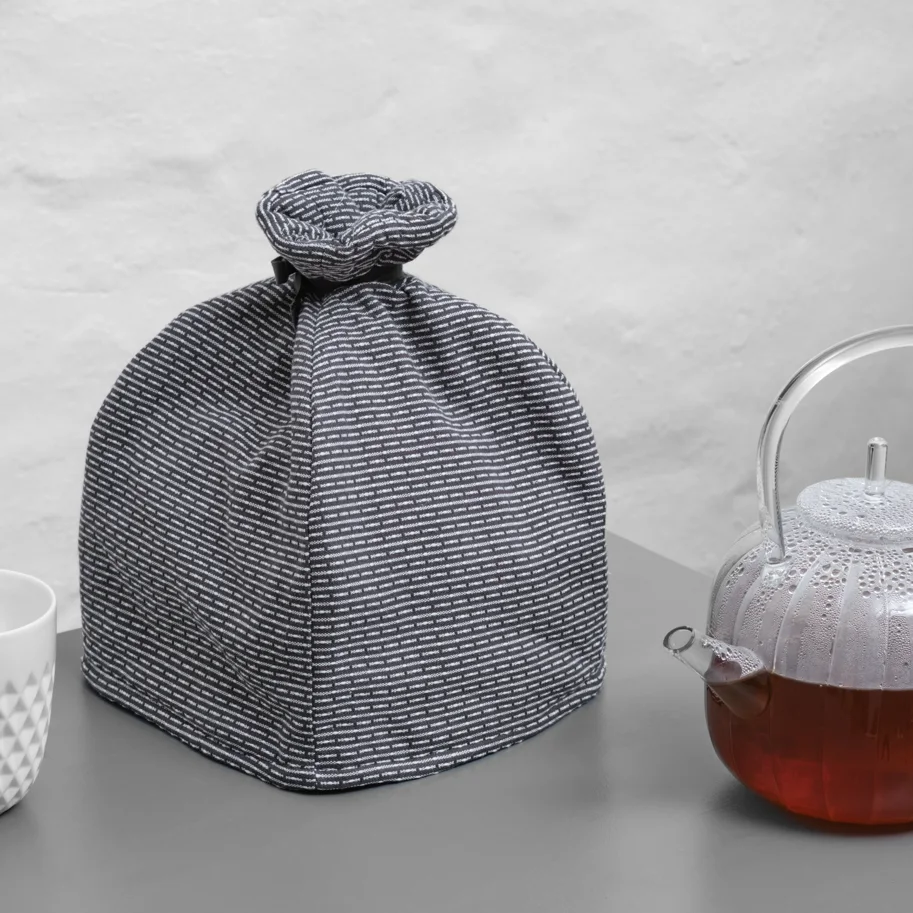 Teekannenhaube 36x30cm evening grey isolierte Biobaumwolle