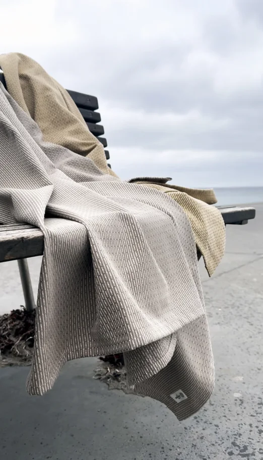 Wellness Badetuch 165x110cm khaki stone Biobaumwolle