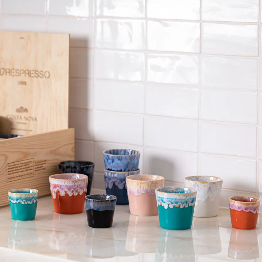 40er Set Grespresso Holzgeschenkbox Espressotasse 70ml multi