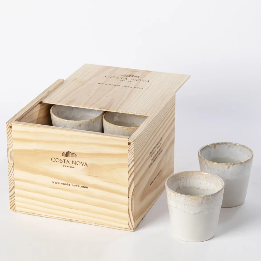 8er Set Grespresso Geschenkbox Kaffeetasse 190ml weiss
