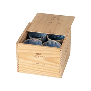 8er Set Grespresso Geschenkbox Kaffeetasse 190ml denim