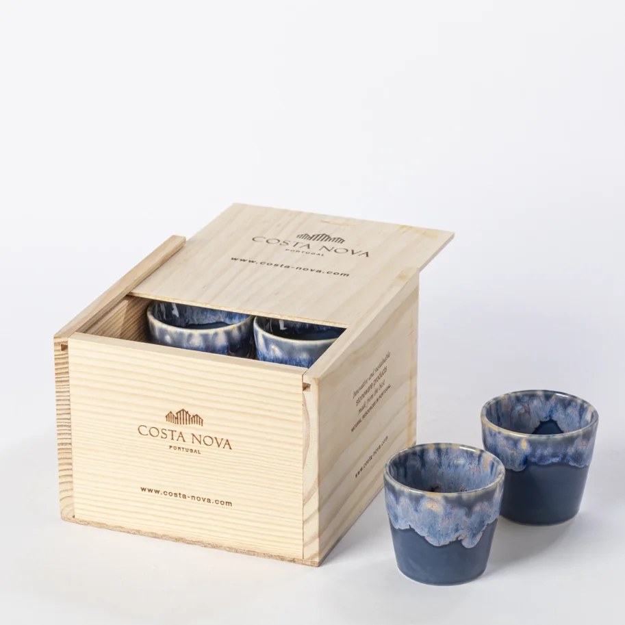 8er Set Grespresso Geschenkbox Espressotasse 70ml denim
