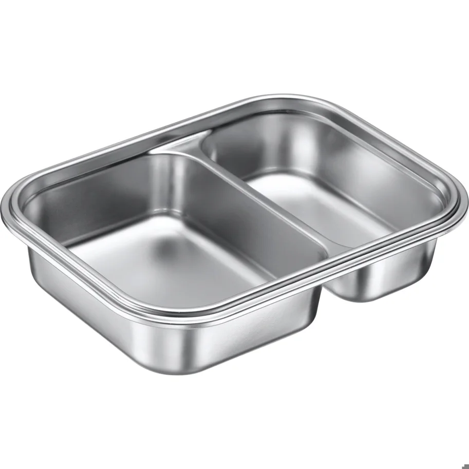 Lunch Box Edelstahl geteilt 450+280 ml