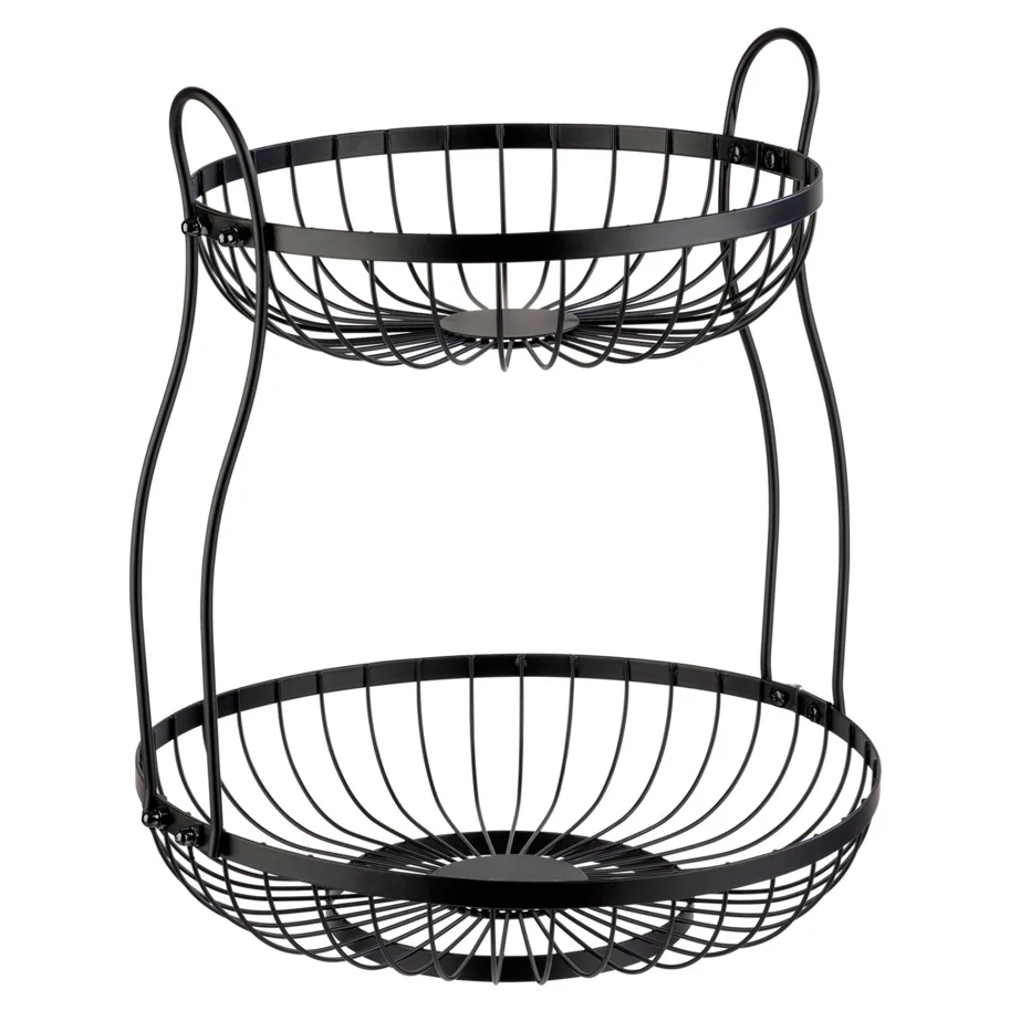 2-stufige Drahtkorb-Etagere Doppio