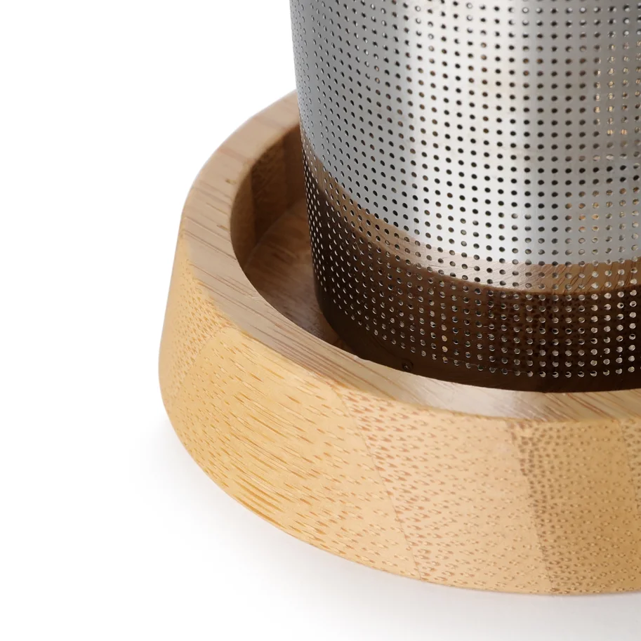 Infusion Teekrug mit Holzdeckel 1l Borosilikat