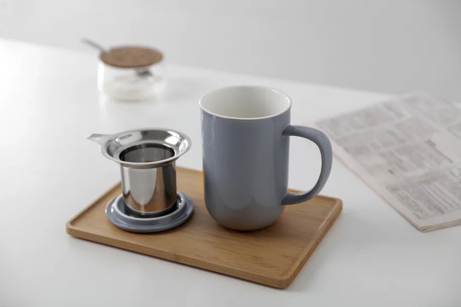 Minima Balance Teetasse 500ml H14cm Porzellan blaugrau