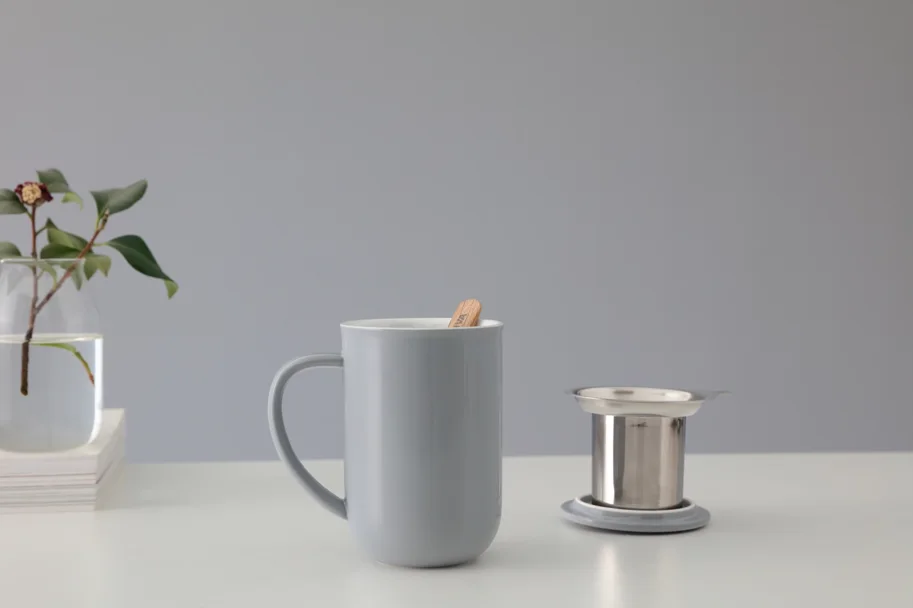 Minima Balance Teetasse 500ml H14cm Porzellan blaugrau