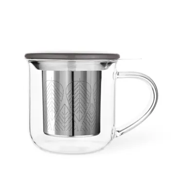 Minima Eva Teetasse mit Infuser 400ml Borosilikat grau