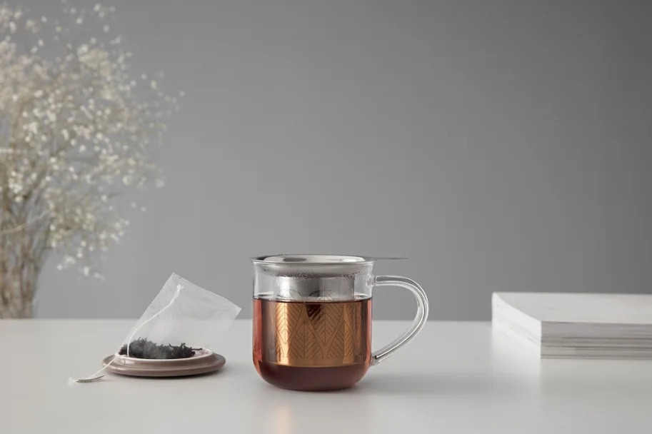 Minima Eva Teetasse mit Infuser 400ml Borosilikat braun