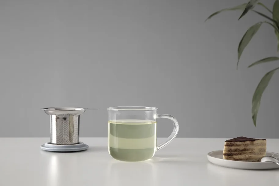 Minima Eva Teetasse mit Infuser 400ml Borosilikat hellblau