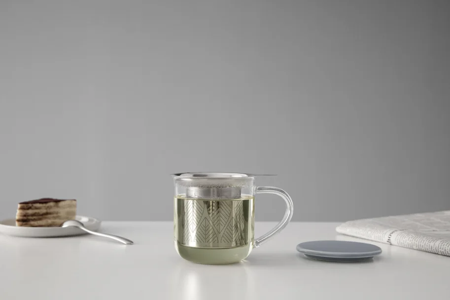 Minima Eva Teetasse mit Infuser 400ml Borosilikat hellblau