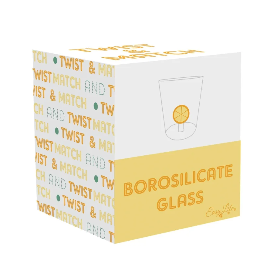 Twist & Match Glas aus Borosilikat 400ml gelb