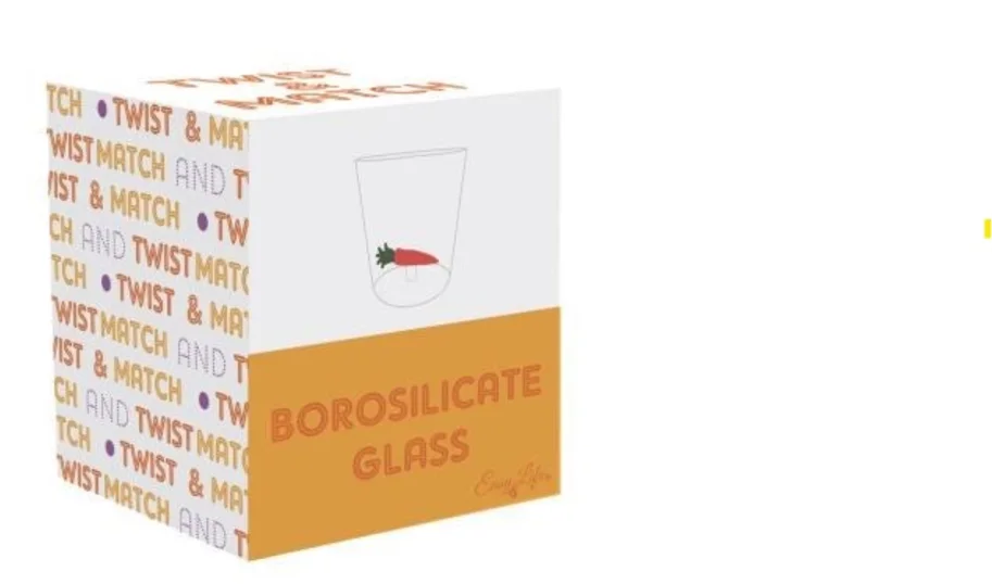 Twist & Match Glas aus Borosilikat 400ml orange