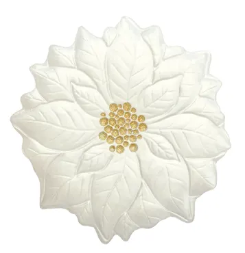 Glasteller in Geschenkkarton Christrose D31cm weiss